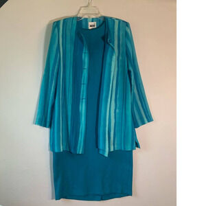 Vintage Leslie Fay Dresses Blue Dress Set S